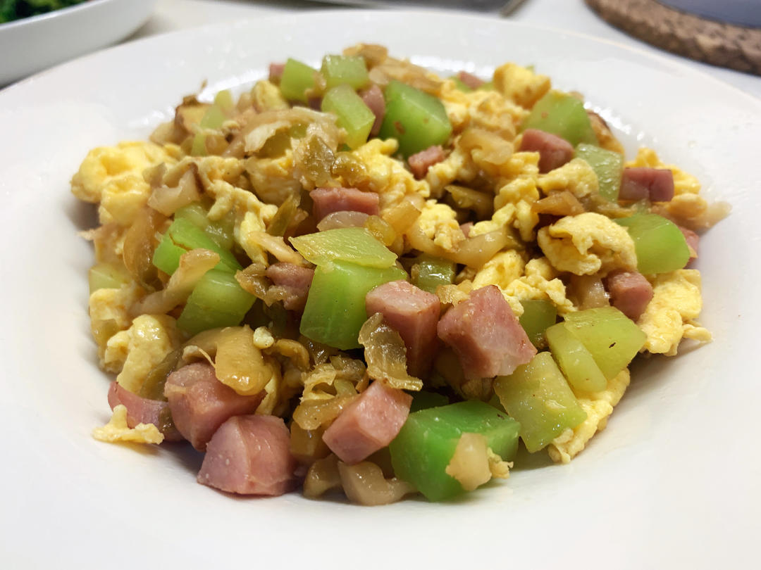 佐粥小菜~榨菜火腿炒鸡蛋