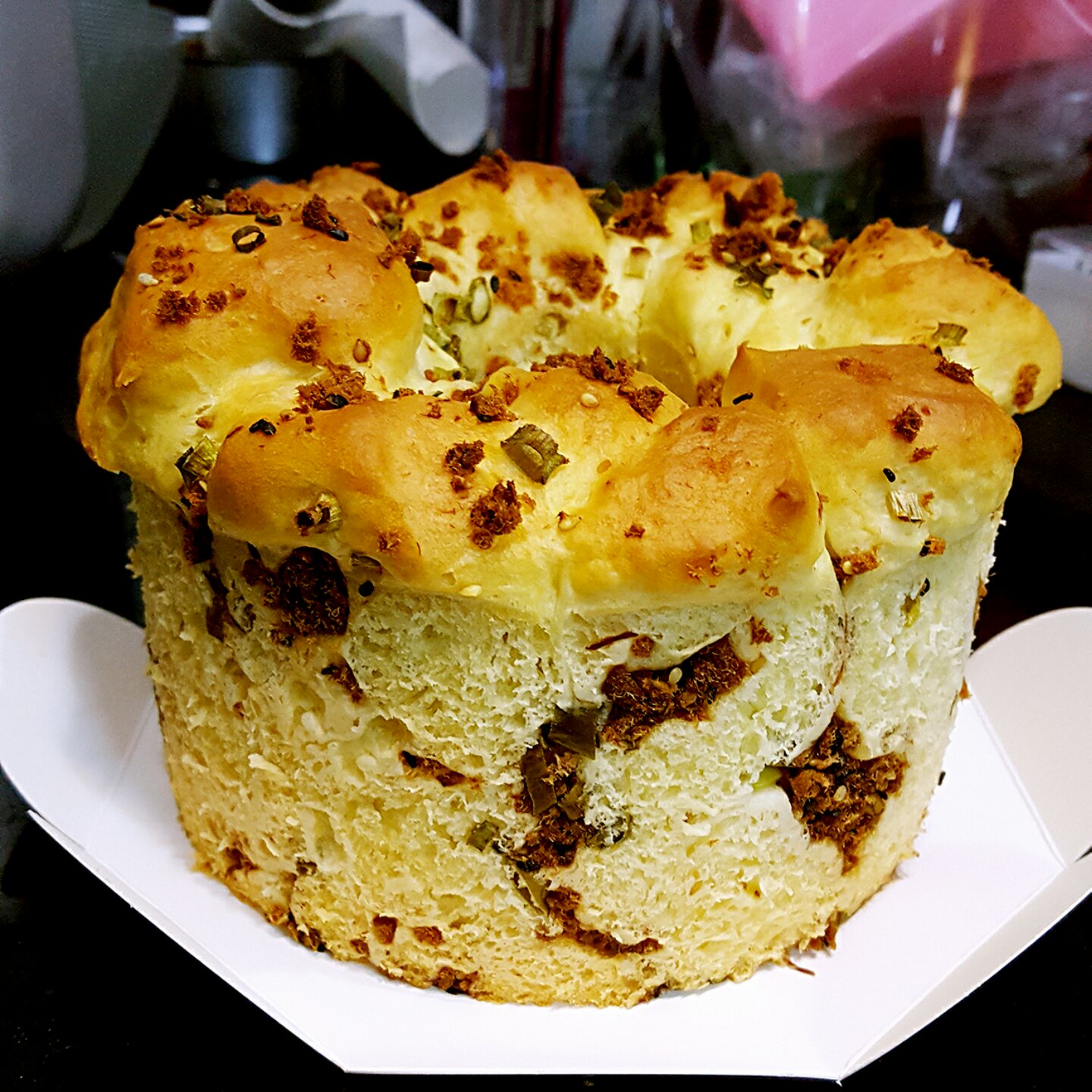 香葱肉松手撕面包