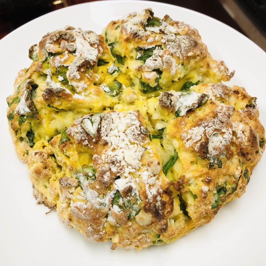 菠菜南瓜奶酪丹波面包丨健康·烘焙