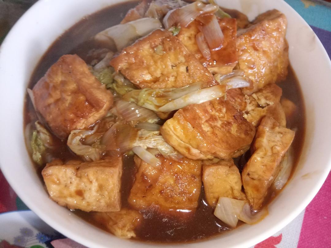 葱烧豆腐