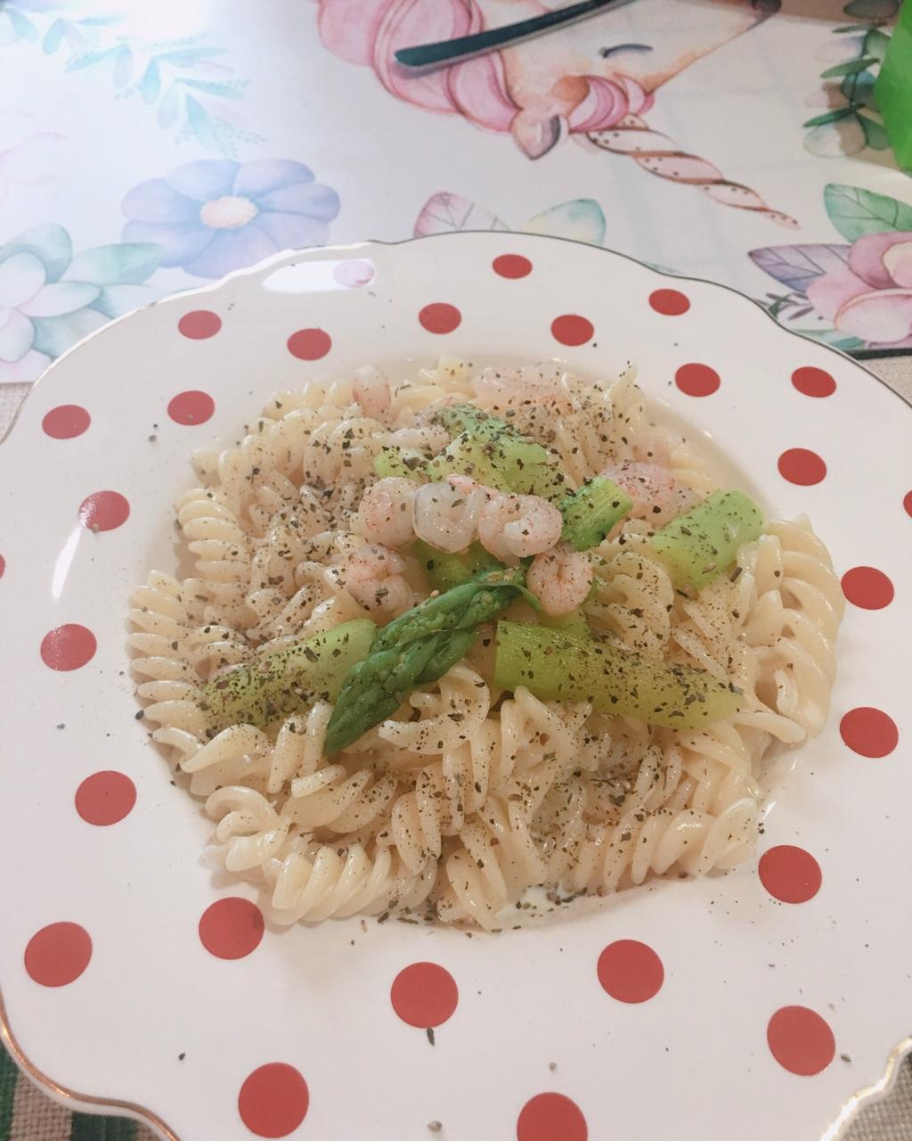 白蘑菇奶油培根意面