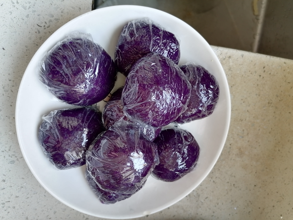 低卡无油无糖紫薯糯米团子的做法 步骤6