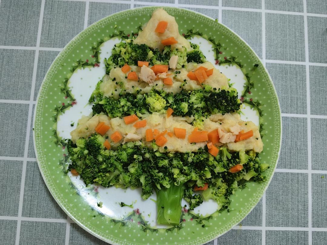 土豆泥西兰花圣诞树