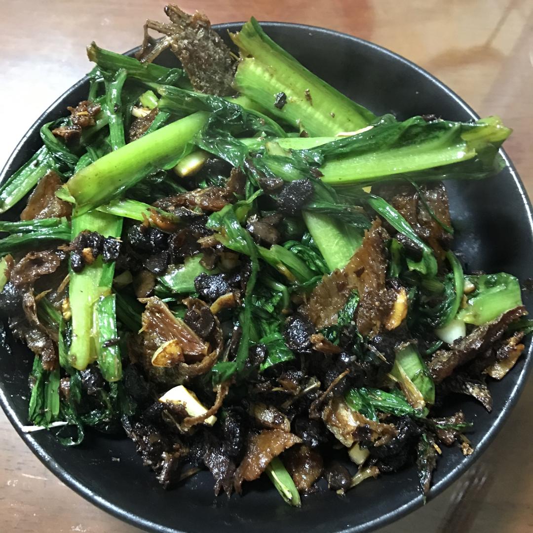 豆豉鲮鱼炒香麦菜