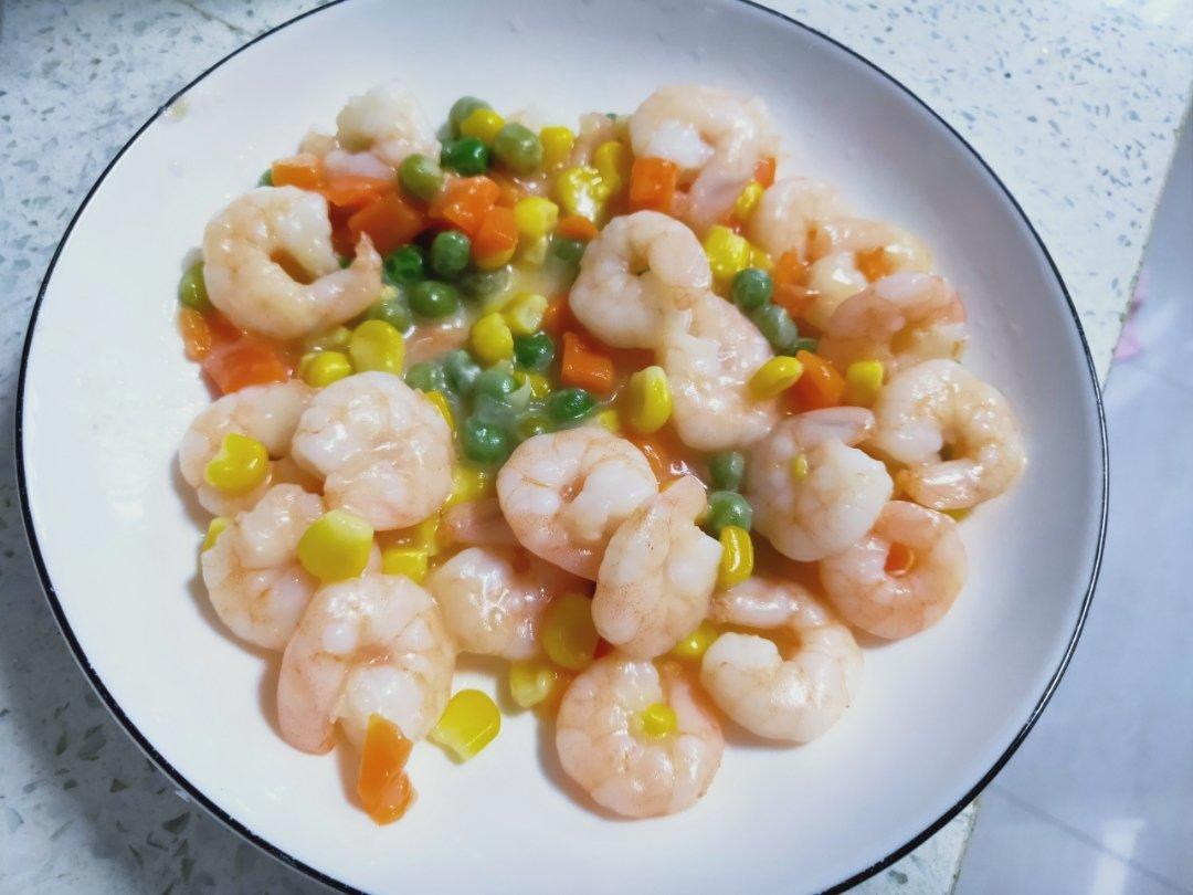 虾仁炒玉米青豆