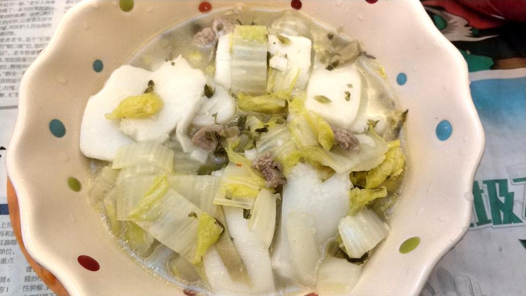 不挑锅、不焦不沾的黄芽菜肉丝炒年糕