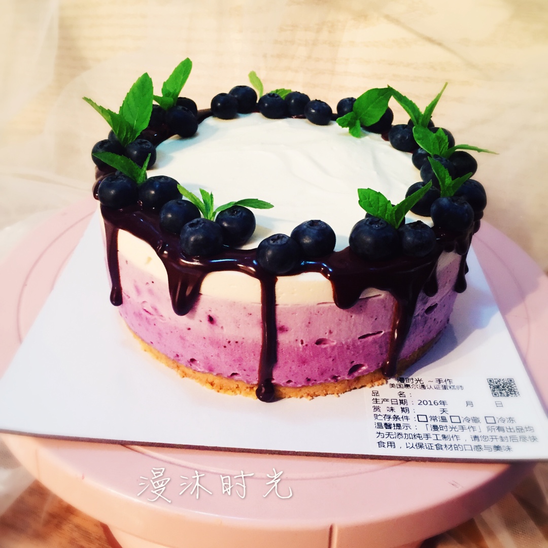 渐变蓝莓冻芝士蛋糕（免烤）