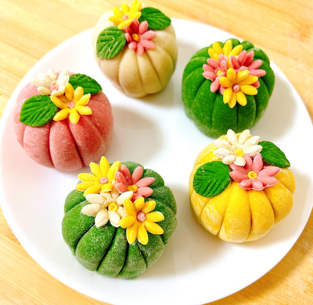 【桑葚酱南瓜花包】一次发酵简易版