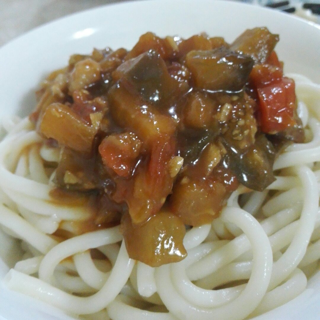 茄子肉丁打卤面