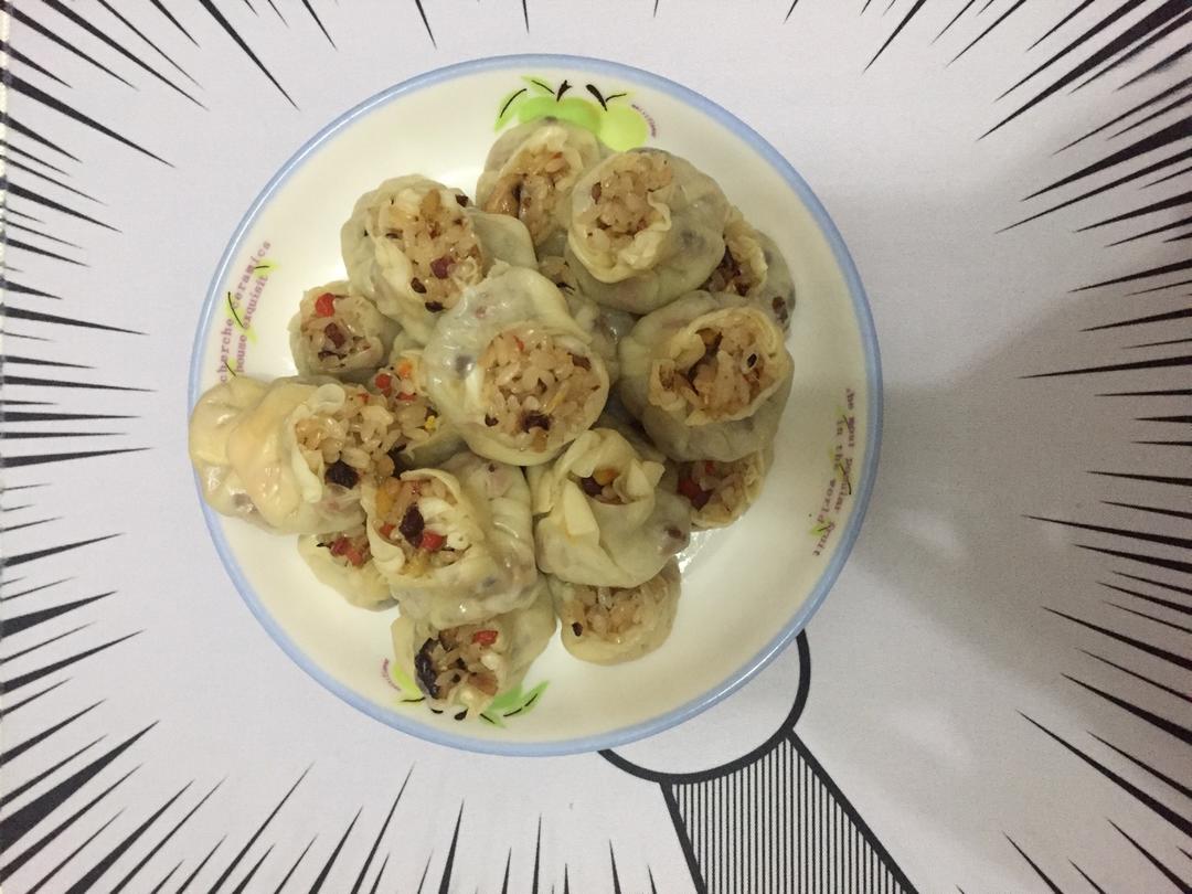 饺子皮咸蛋黄烧麦