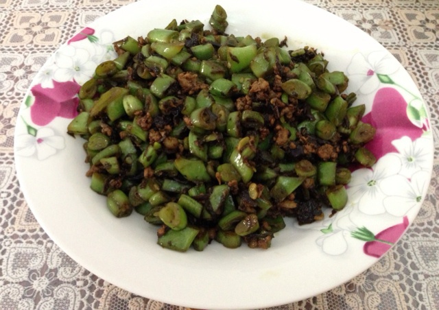 肉末榄菜四季豆