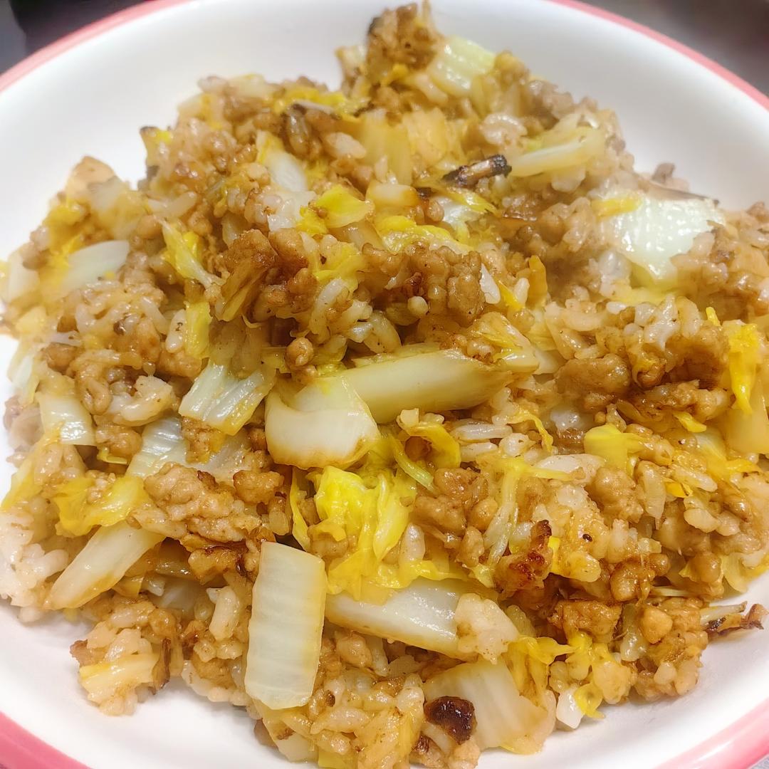 肉末娃娃菜拌饭