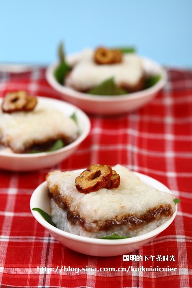 豆沙糯米凉糕的做法