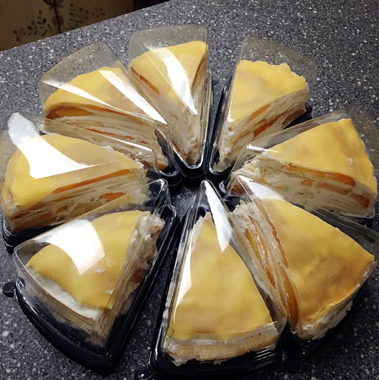 放心的盒子2011做的芒果千层蛋糕