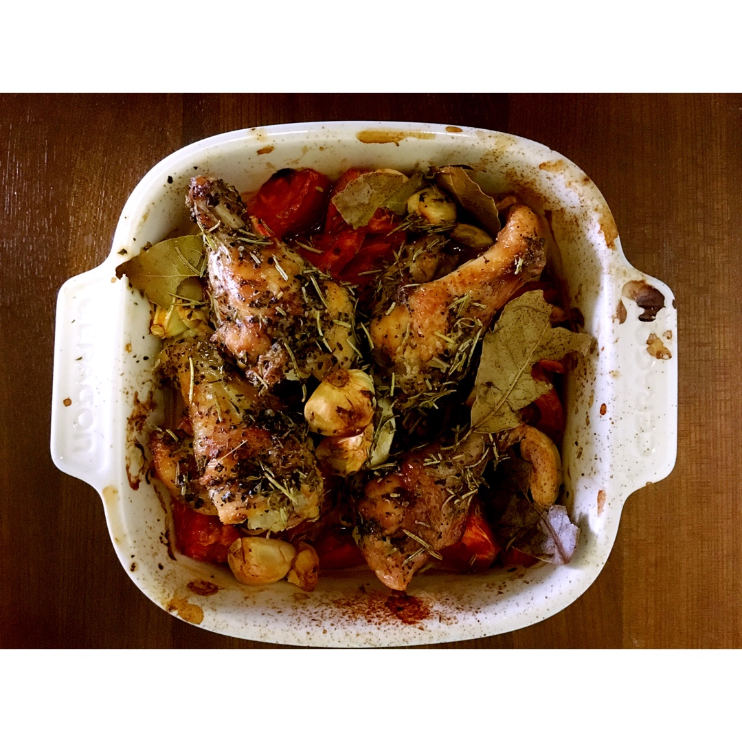 香蒜蕃茄烤鸡腿