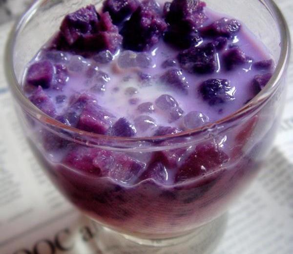 椰汁紫薯西米露