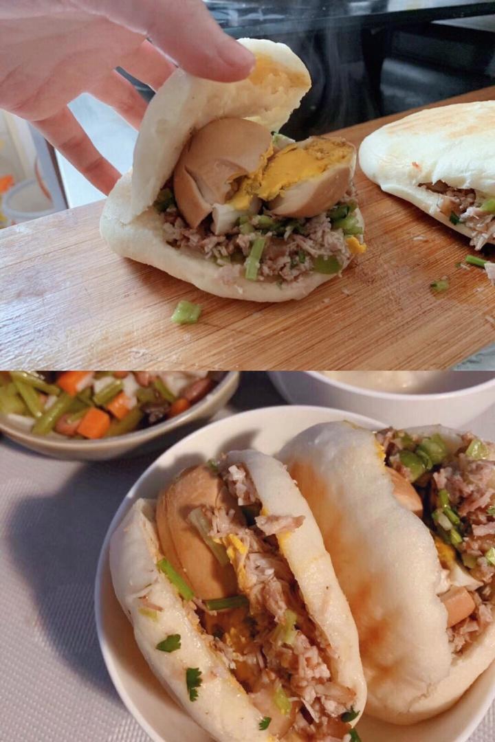 抹嘴-肉夹馍的肉和蛋，不放油版本