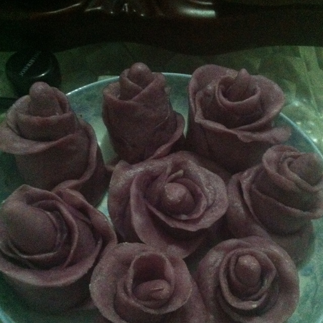 紫薯玫瑰花馒头