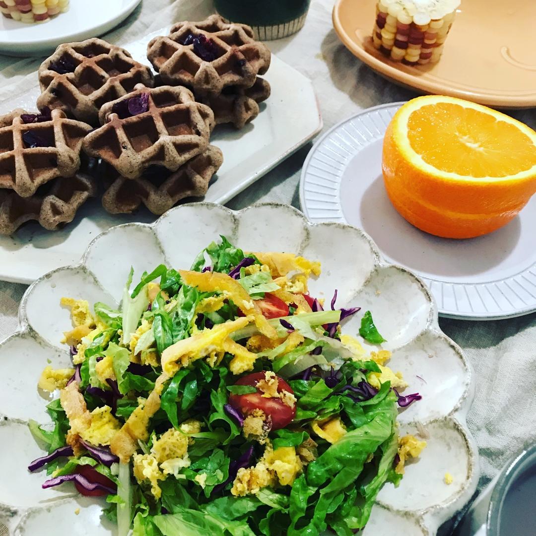 低脂全麦肉桂华夫饼