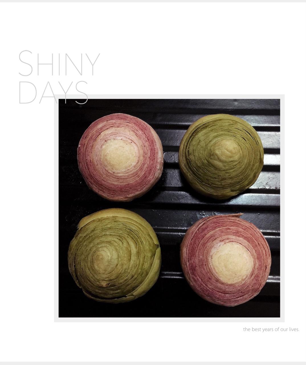 蛋黄酥~紫薯、抹茶、原味~花好月圆，中秋快乐~内附一次做六色蛋黄酥方法~