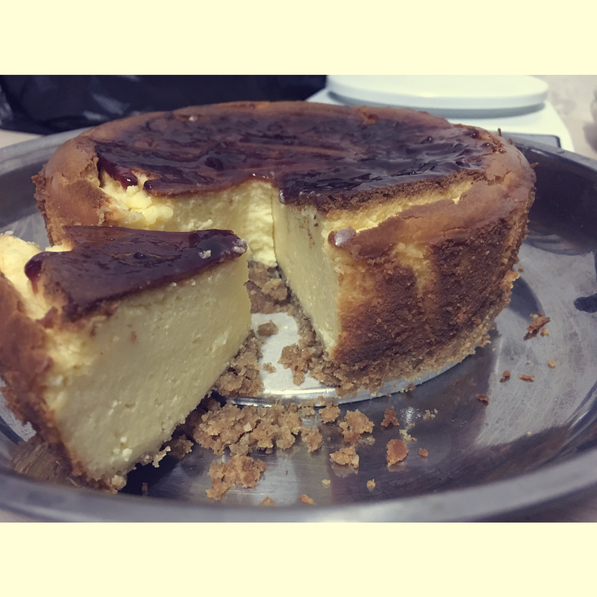 《Tinrry下午茶》教你做烤蓝莓重芝士蛋糕（6寸配方）