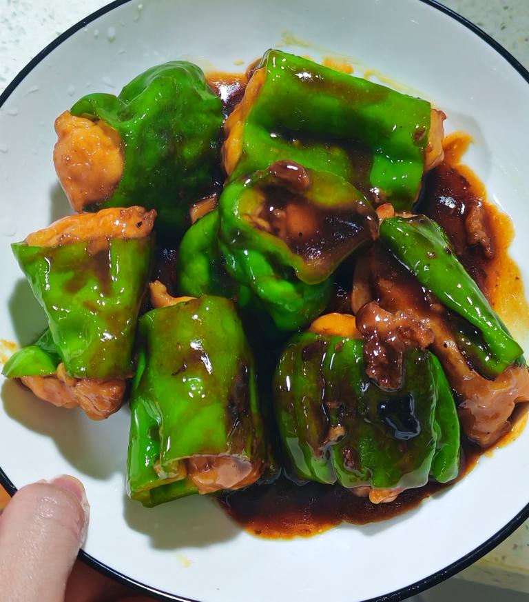 尖椒酿虾滑