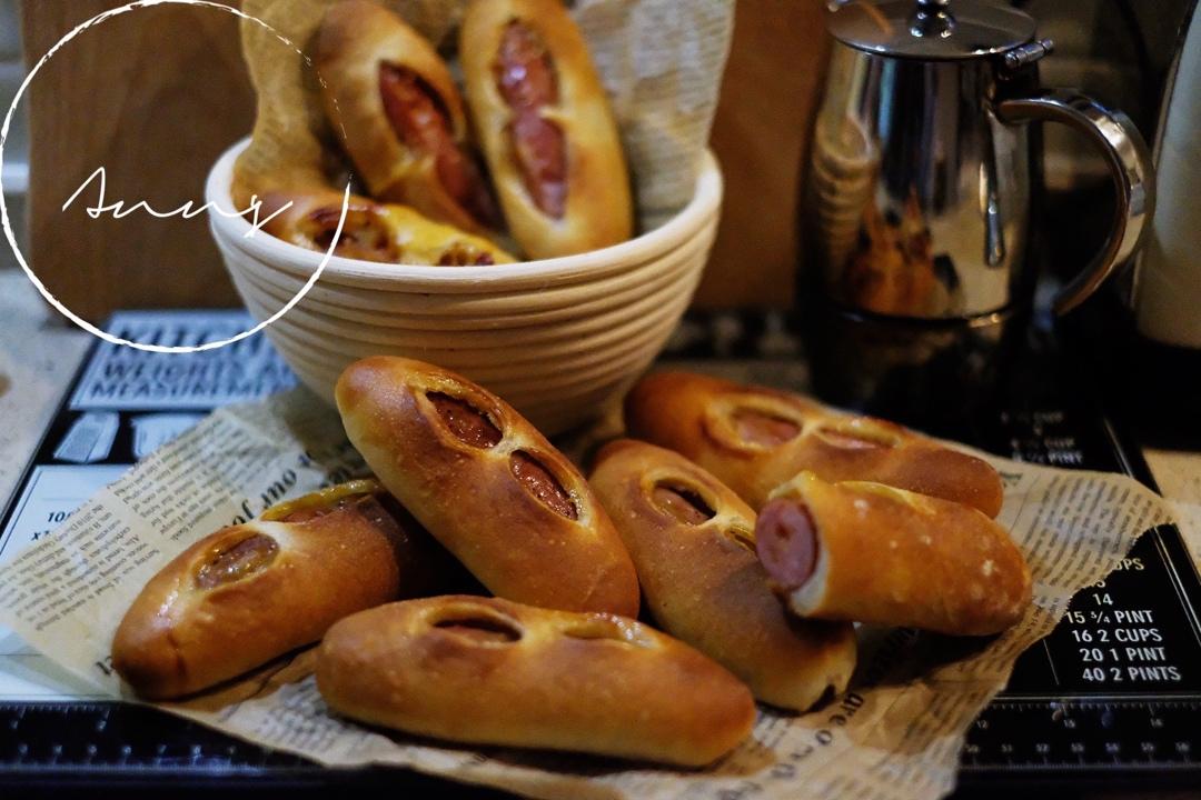 治愈甜腻的｜法式芥末籽香肠面包