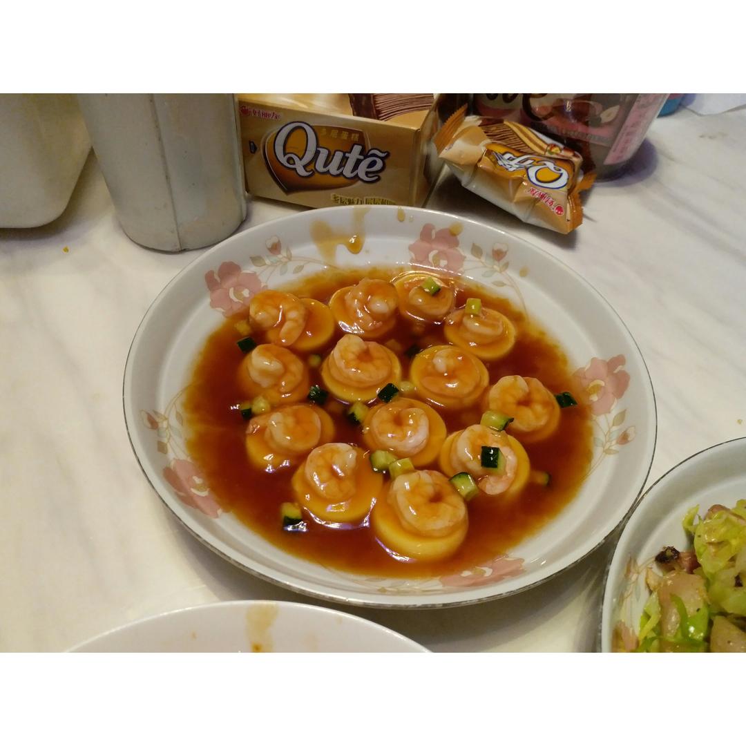 日本豆腐蒸虾仁