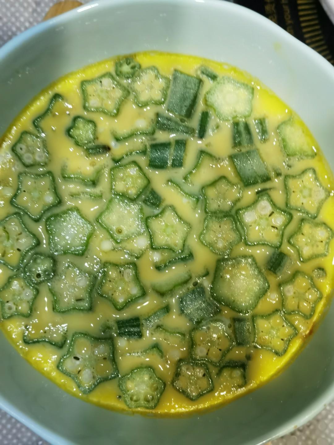 秋葵蒸鸡蛋