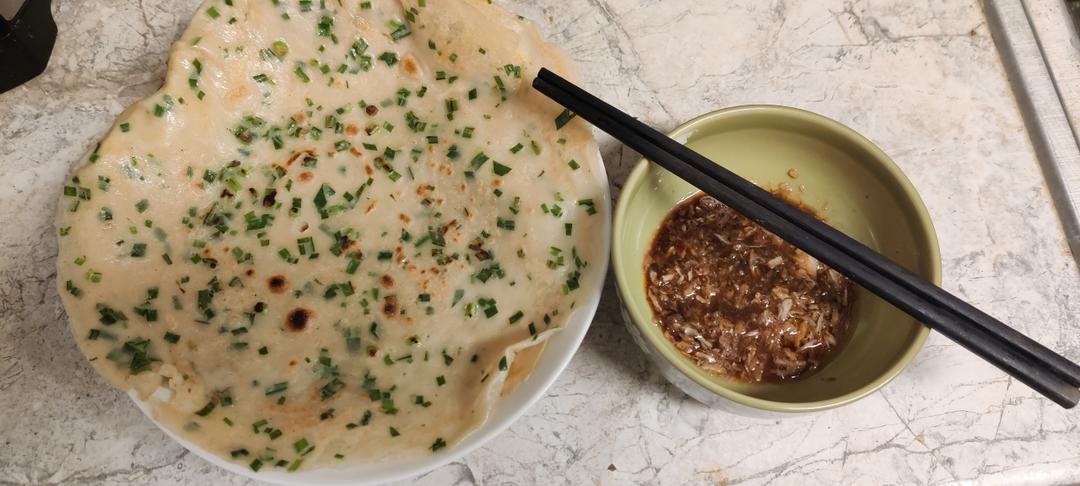 陕北正宗摊韭菜鸡蛋饼子
