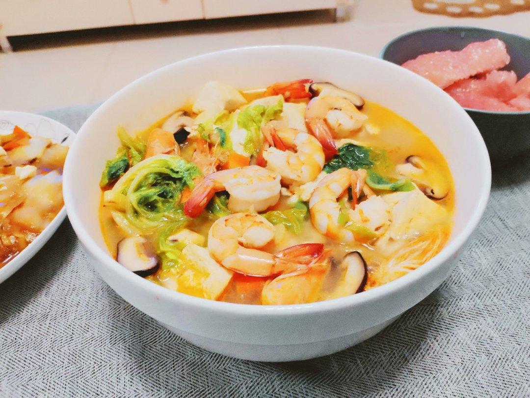 鲜虾豆腐汤