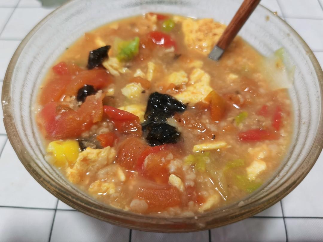 番茄鸡蛋无米燕麦粥