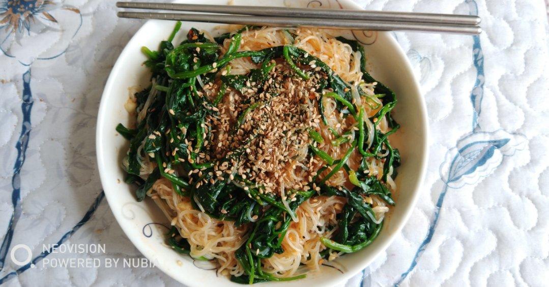 凉拌菠菜粉丝