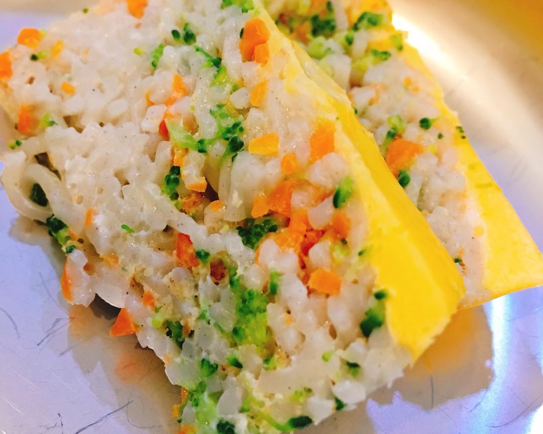 11个月以上辅食- -什锦蔬菜面条双色糕的做法