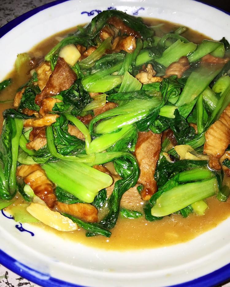小丽92做的油菜炒肉
