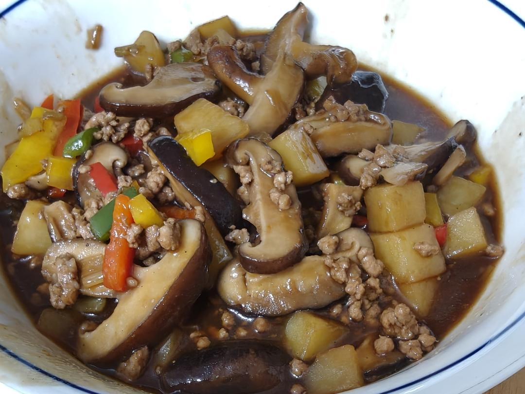 ㊙️香菇土豆肉沫拌饭❗️比外卖还好吃