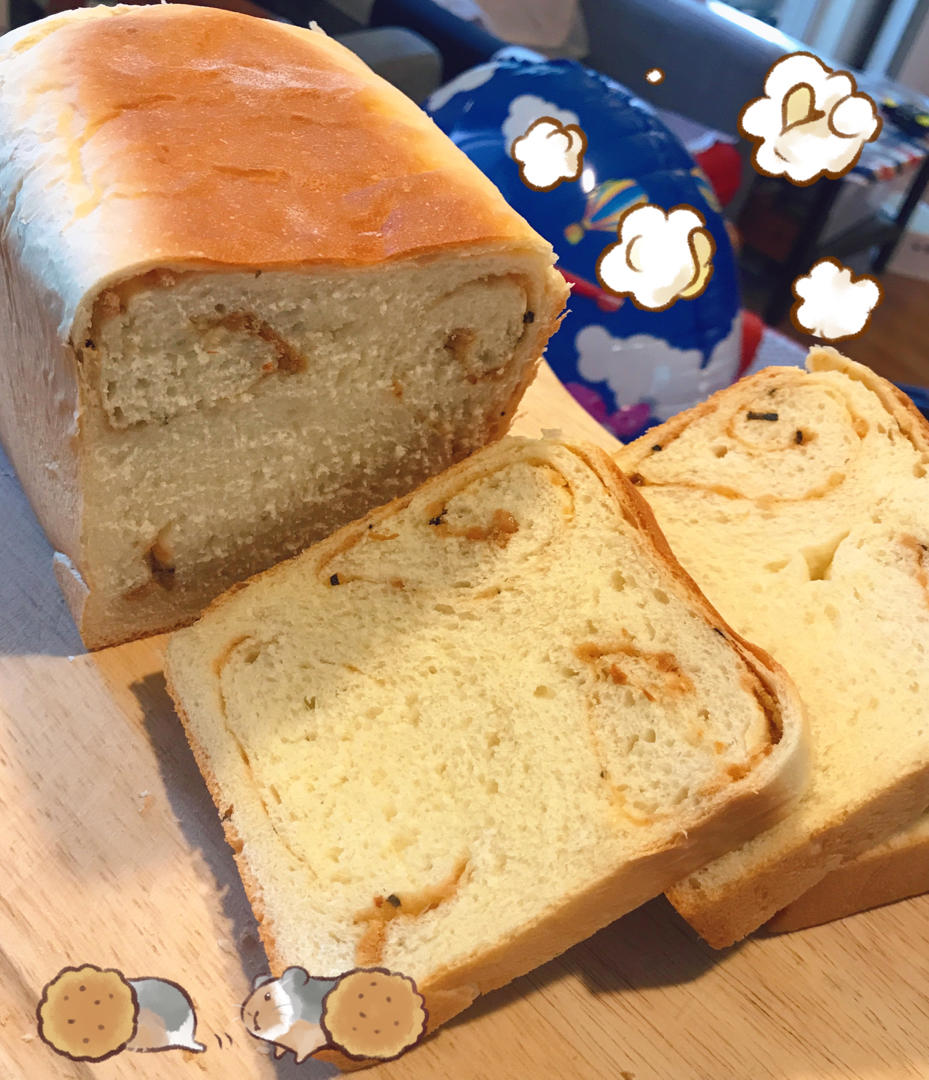 香葱肉松手撕吐司