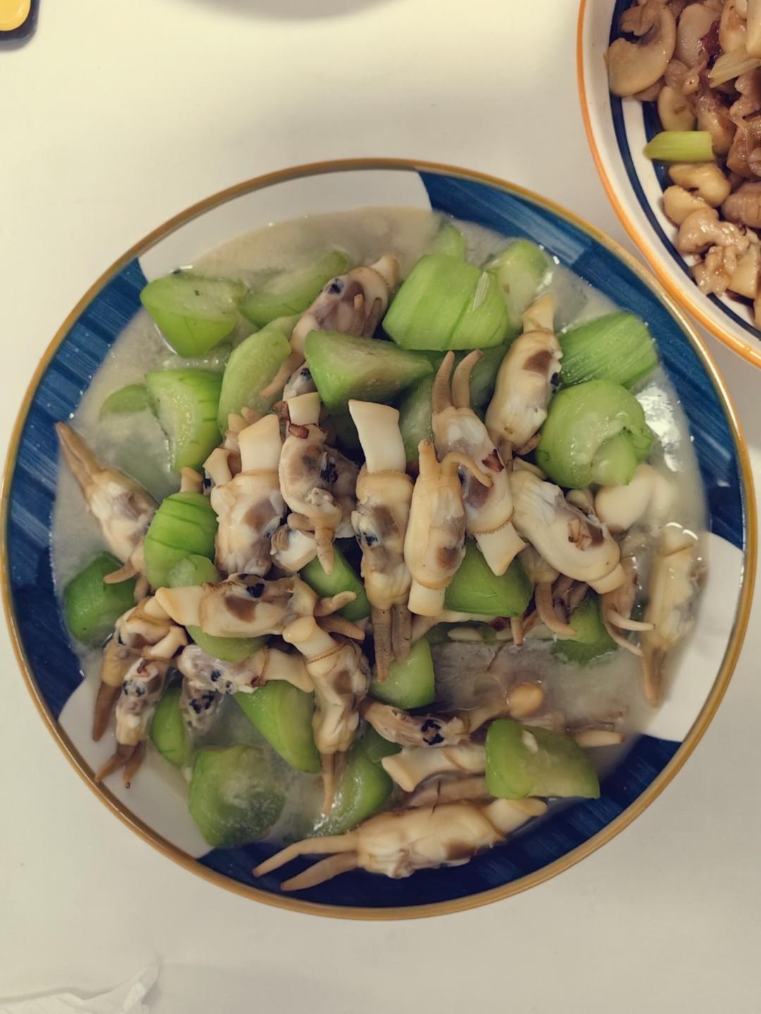 丝瓜炒蛏子