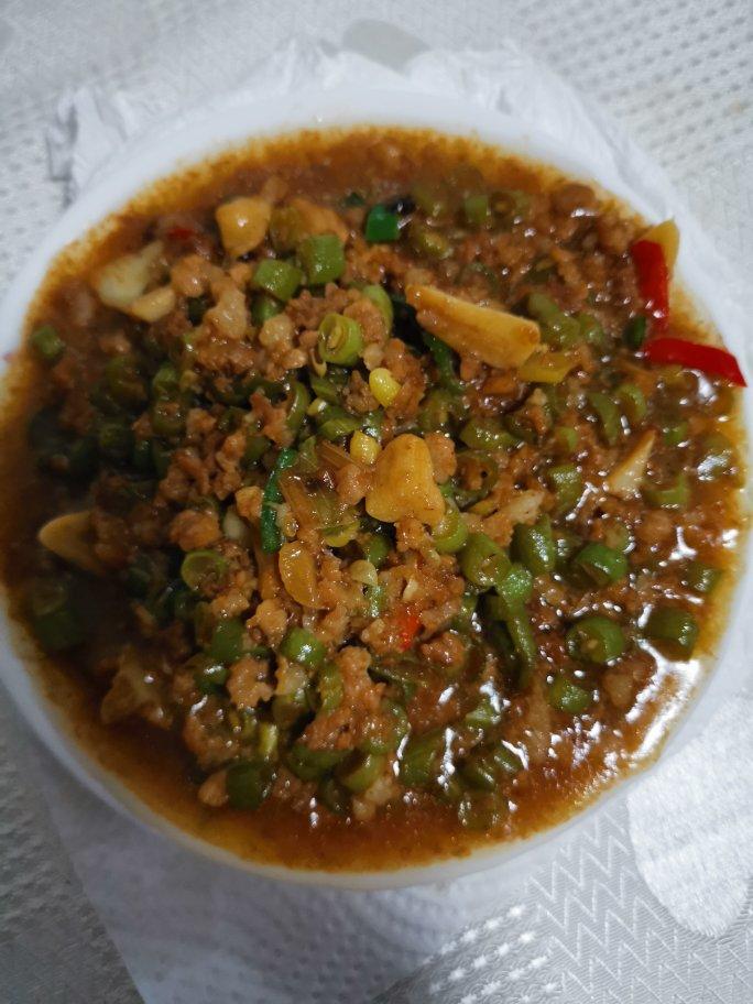 肉沫豆角下饭菜