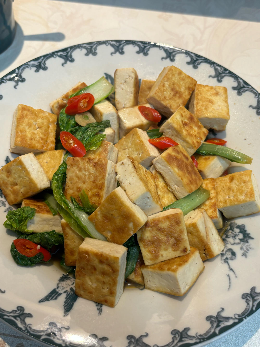 小白菜炒嫩豆腐