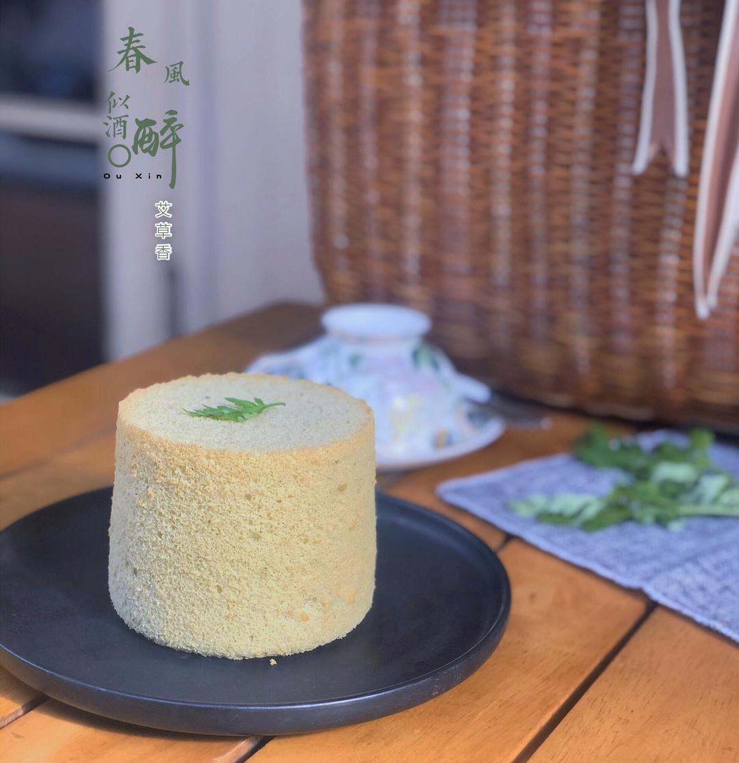 清香艾草戚风蛋糕的做法