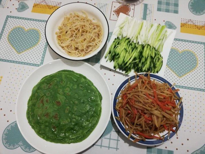 菠菜煎饼 蔬菜饼 卷饼