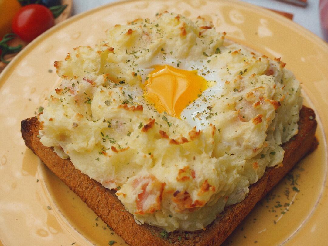 【培根土豆泥三明治】香到舌头都快咬掉了，信我！