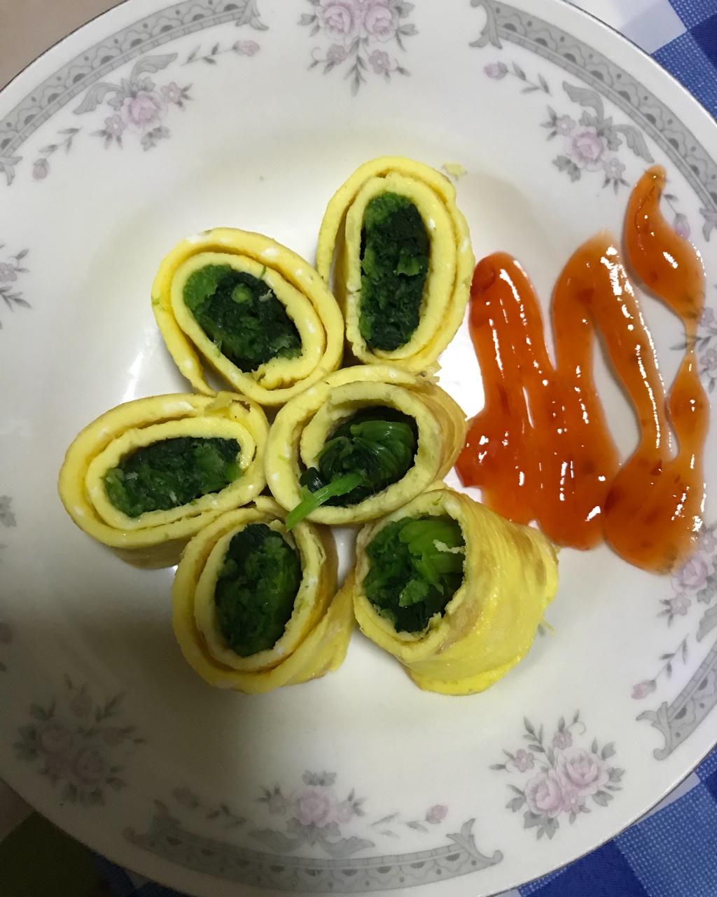 好吃又简单的鸡蛋菠菜卷