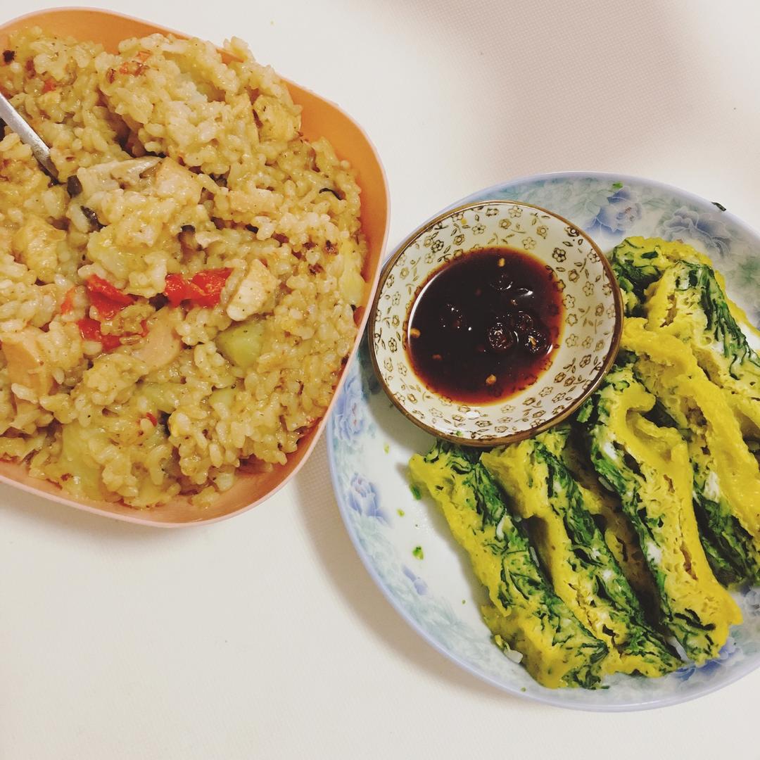 蘸汁菠菜鸡蛋糕——春季养生多吃菠菜