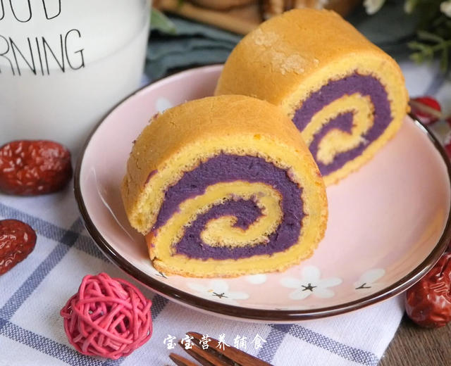 宝宝辅食-紫薯蛋糕卷的做法