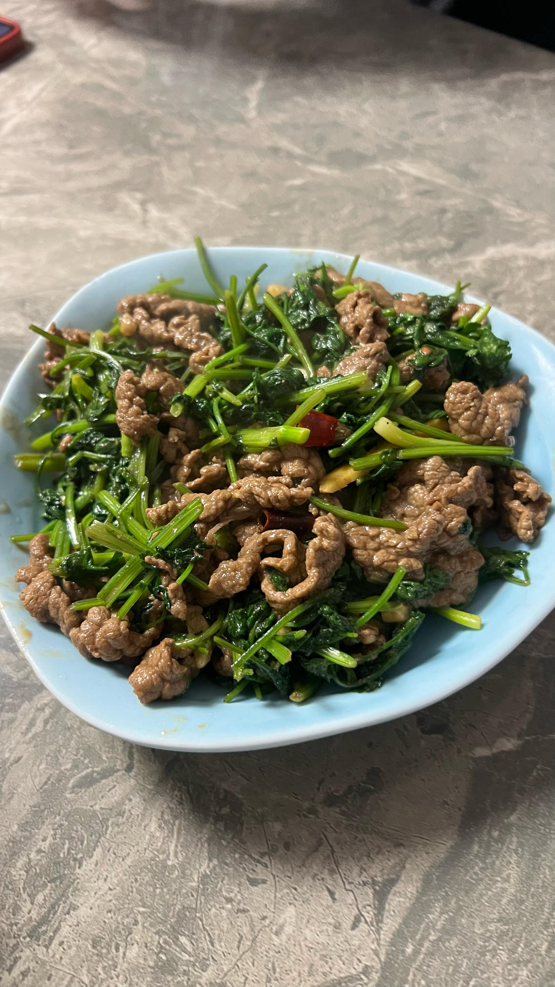 香菜爆炒牛肉丝