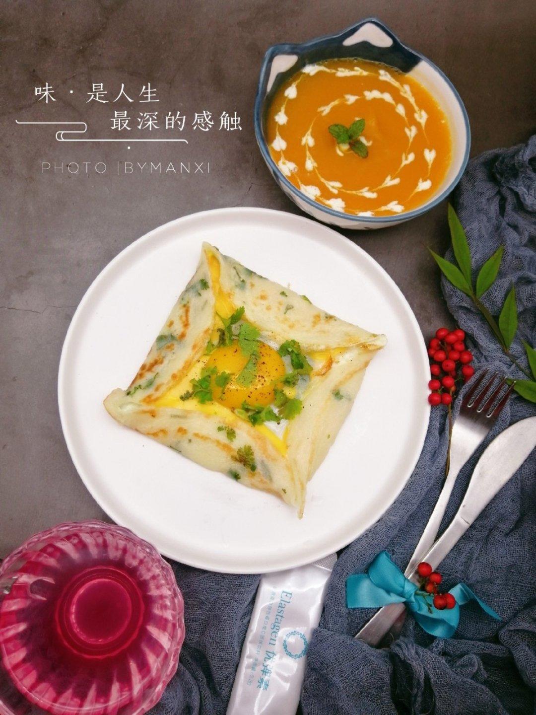 快手早餐--芝士煎蛋卷饼