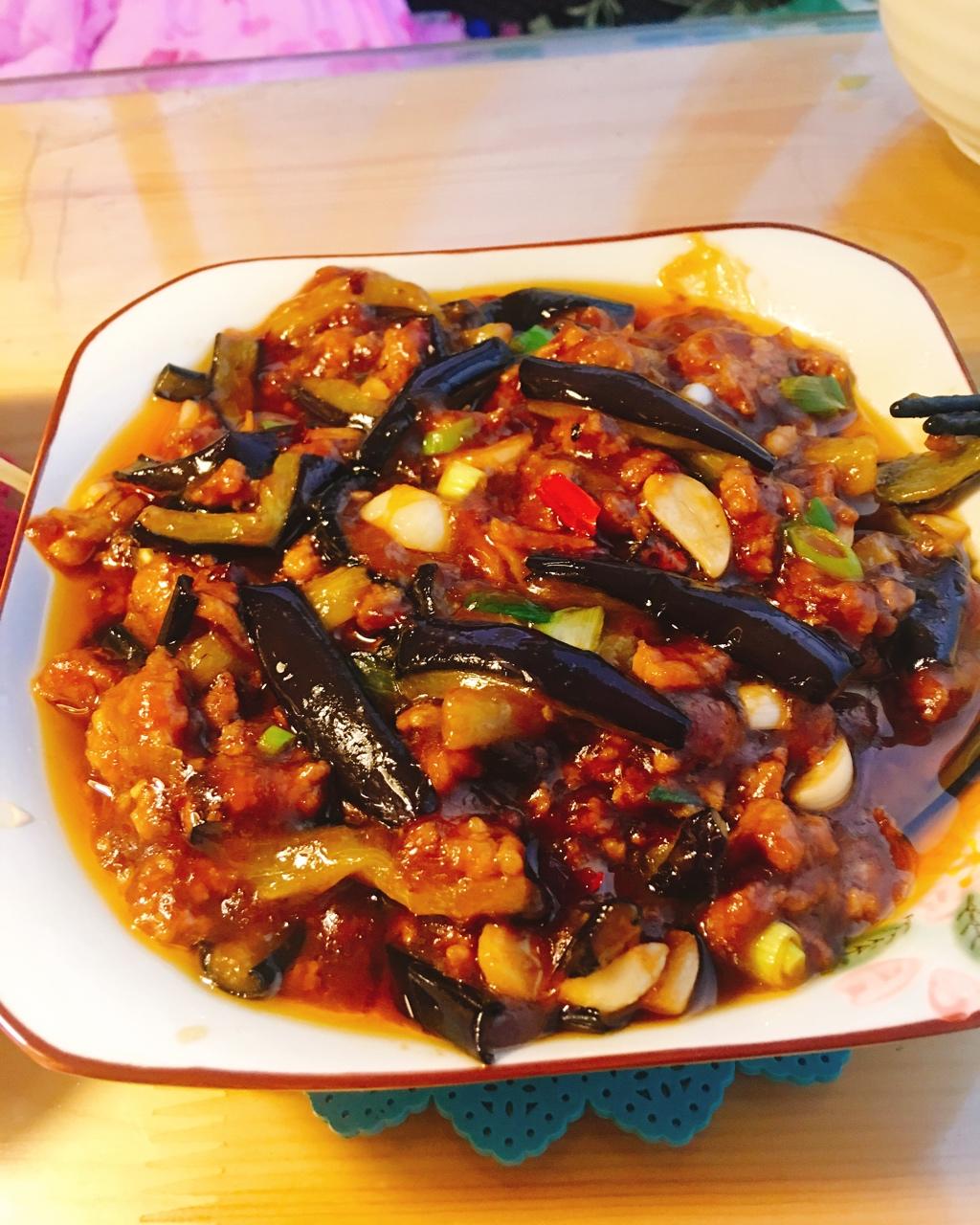 红烧肉沫茄子