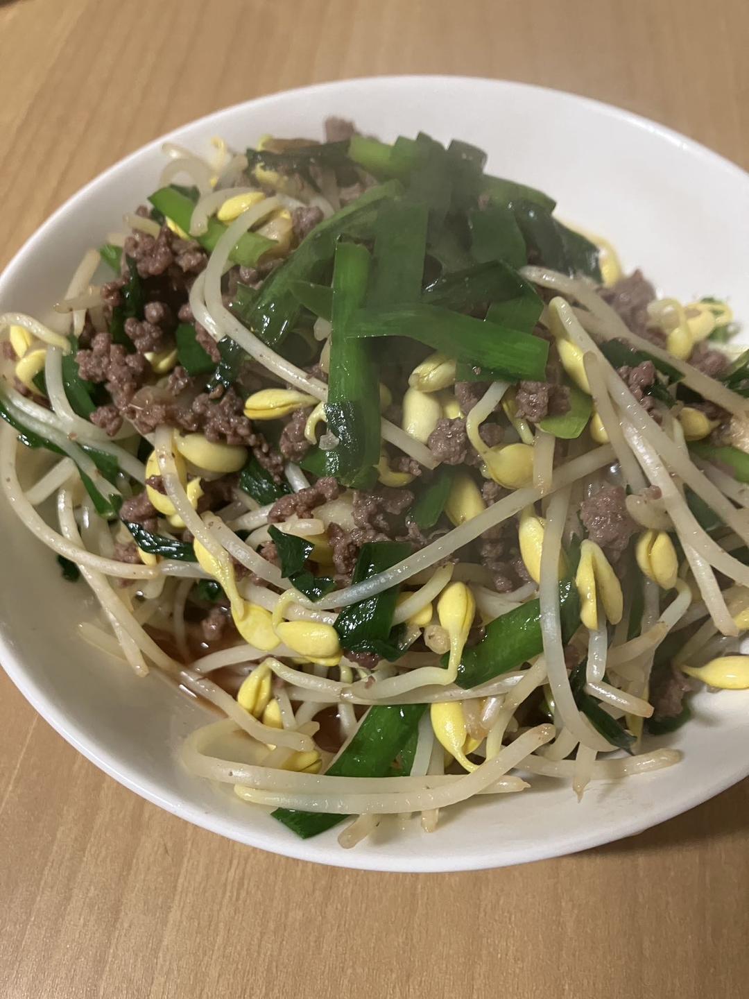 韭菜炒豆芽